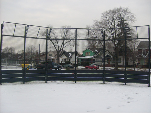 bedford fence commerical chainlink baseball field fence enclosures